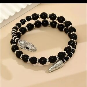 Black and Silver Serpent Bracelet/necklace